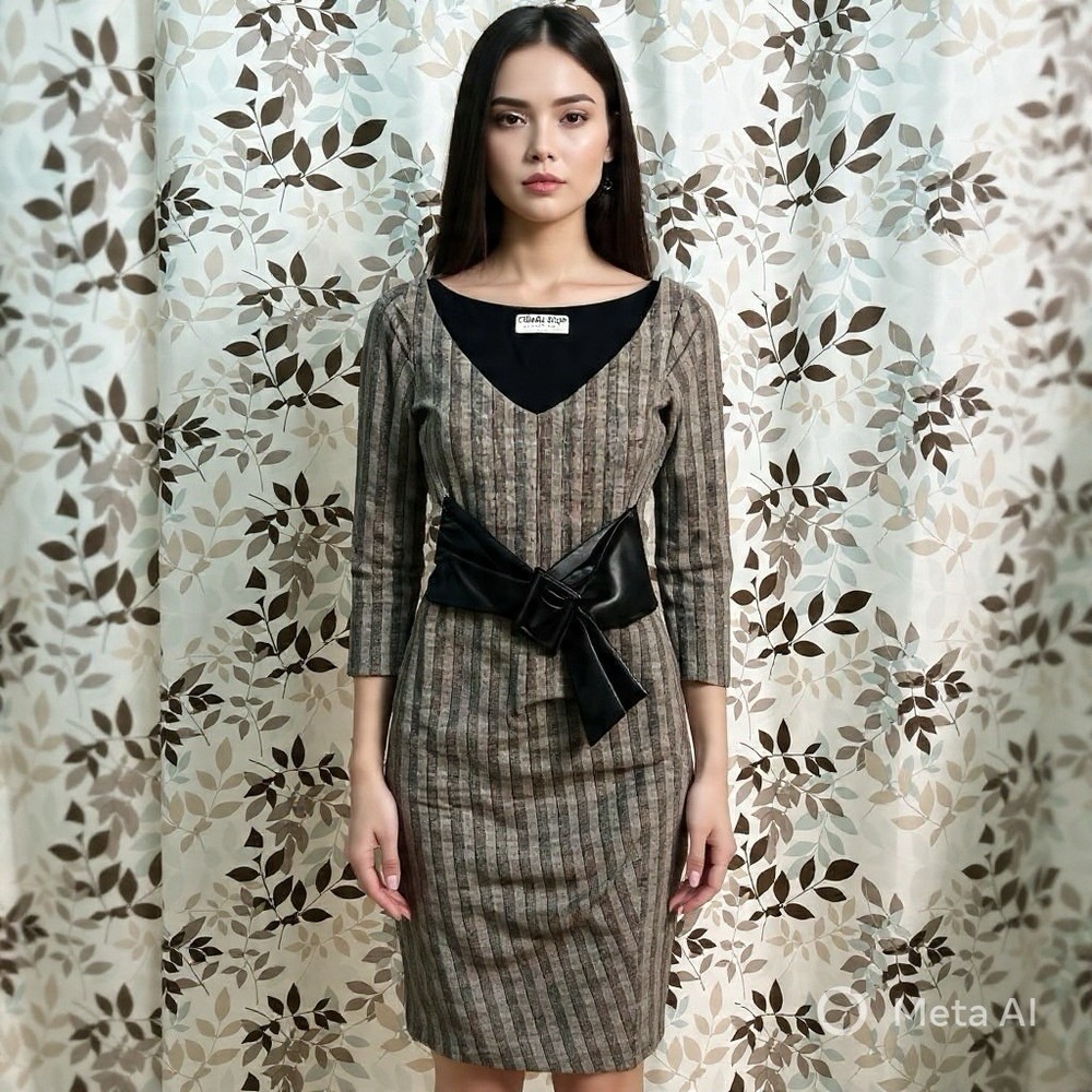 CHIARA BONI LA PETITE ROBE Thayna Plaid Belted Dress size 42/Small
